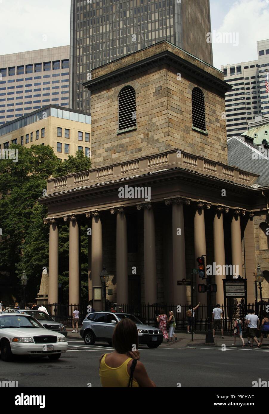 United States. Boston. Chapelle du roi, fondée par Sir Edmund partout en 1686. C'était la première église anglicane en Nouvelle Angleterre durant le règne de Jacques II. Banque D'Images