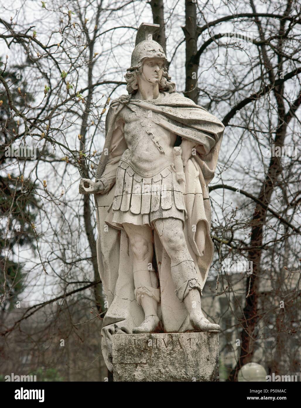 Liuva I (mort en 571 ou 572). Le roi wisigoth d'Hispanie et de la Septimanie. Statue. Vitoria-Gasteiz. Pays Basque. L'Espagne. Banque D'Images