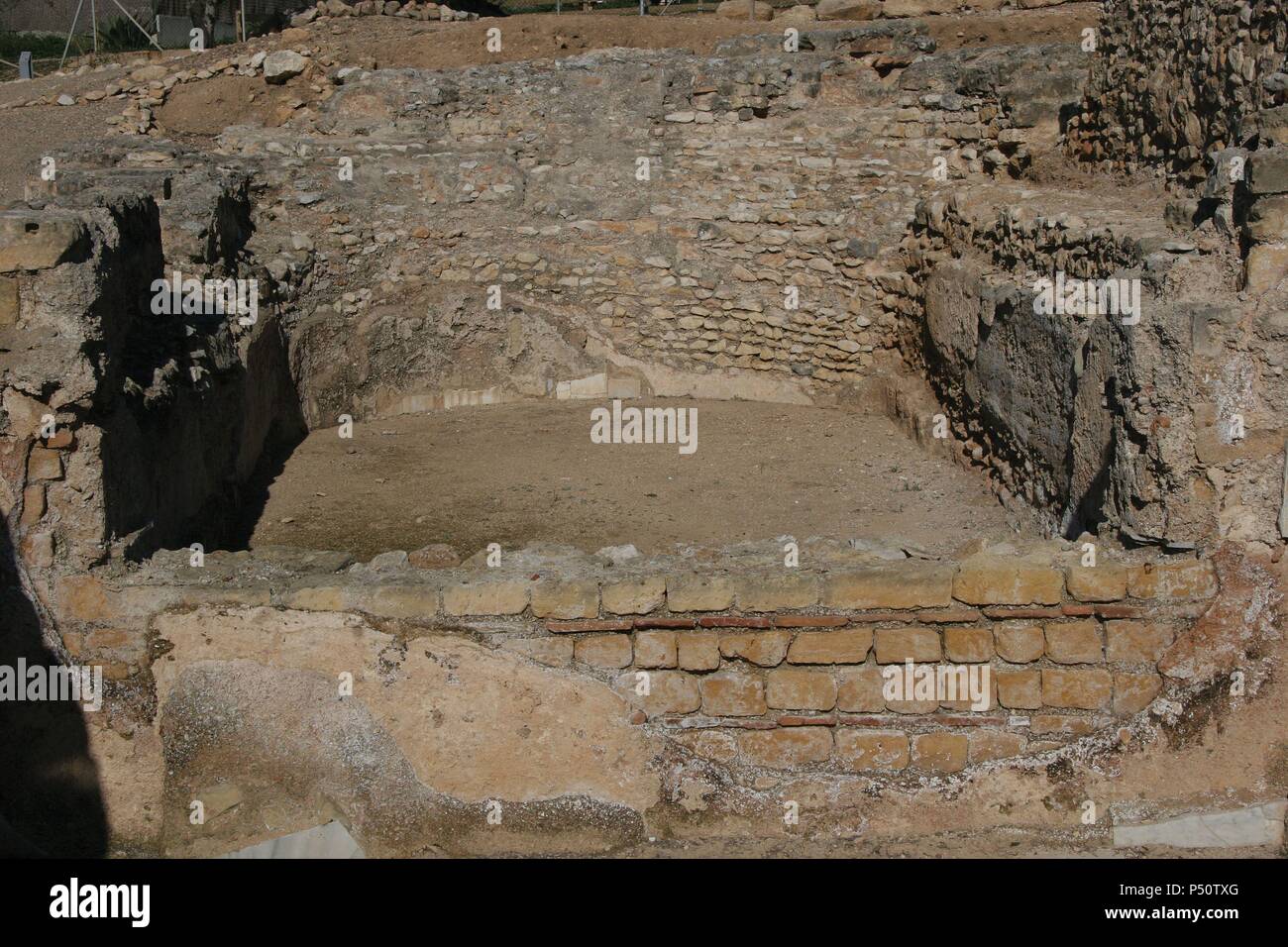 Villa romaine 'Els Munts', la résidence d'un haut fonctionnaire de l'administration de Tarraco. 2e siècle après J.-C. Les ruines. Tarragone. La Catalogne. L'Espagne. Banque D'Images