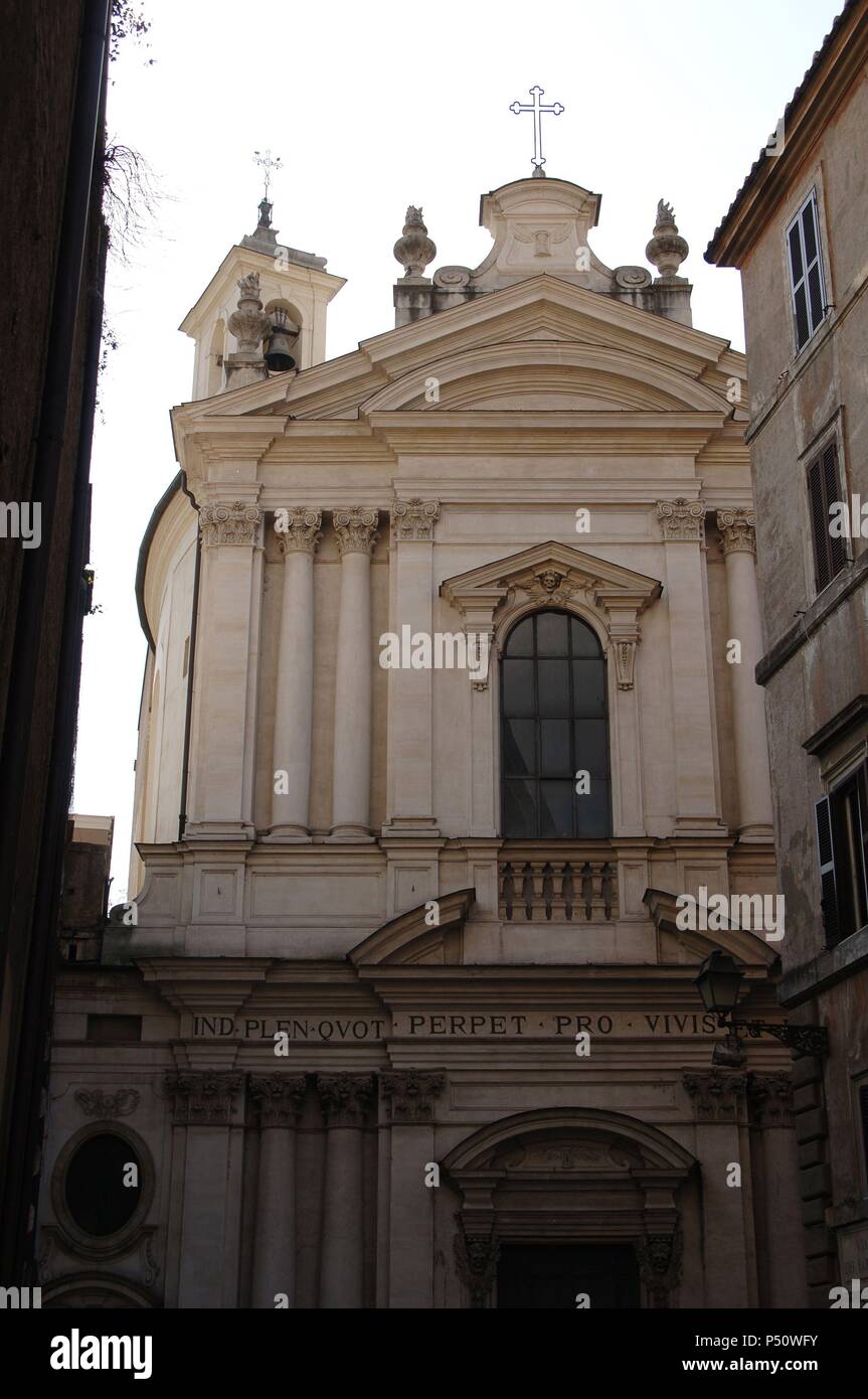 L'Italie. Rome. Sainte Marie de la prière et de la mort (Santa Maria dell'Orazione e morte). Via Giulia. D'abord construit en 1575 mais entièrement reconstruit par Ferdinando Fuga (1699-1781) en 1733. Banque D'Images