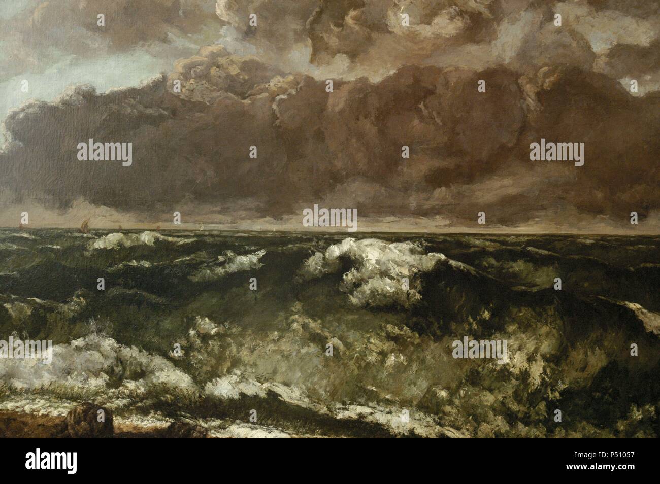 ARTE SIGLO XIX. FRANCIA. COURBET, Gustave (Ornans, Francia, 1819-La Tourde-Peilz, Suisse, 1877). Pintor francés, máximo representante del realismo. "LA OLA" (1870). Antigua Galerie Nationale (Alte Nationalgalerie). BERLIN. Alemania. Banque D'Images