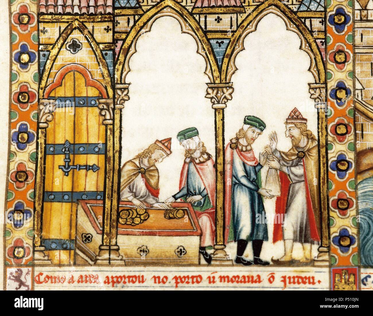 Cantigas de Santa Mari'a (Chants de Sainte Marie). Règne d'Alphonse X de Castille, 'le sage' (1221-1284). Banquiers juifs de la bibliothèque de l'Escurial. Madrid. L'Espagne. Patrimoine National. Banque D'Images