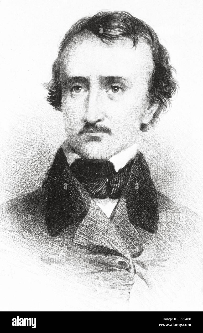 Edgar Allan Poe (1809-1849) poète américain, auteur, journaliste, a inventé l'histoire de détective moderne. Banque D'Images