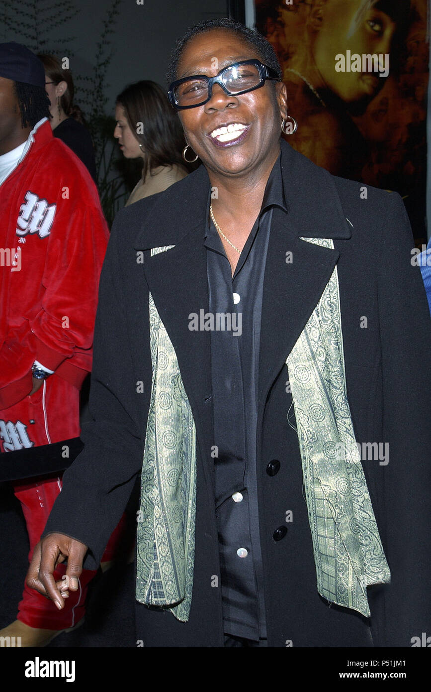 Afeni Shakur (mère de Tupac Shakur, a également été membre du Black  Panther), en arrivant à la première résurrection:TUPAC ' ' au Cinerama Dome  à Los Angeles. 4 novembre, 2003.ShakurAfeni mère20 Red