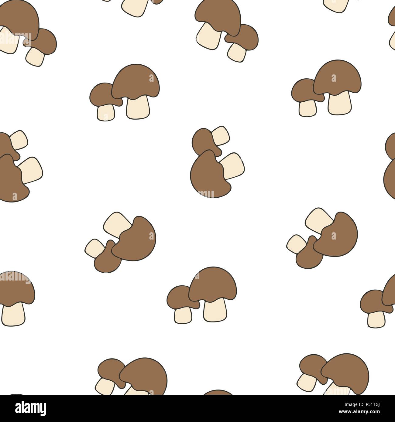 Motif champignons bolets sans couture. Vector illustration. Faire revenir les champignons isolé sur fond blanc. Illustration de Vecteur