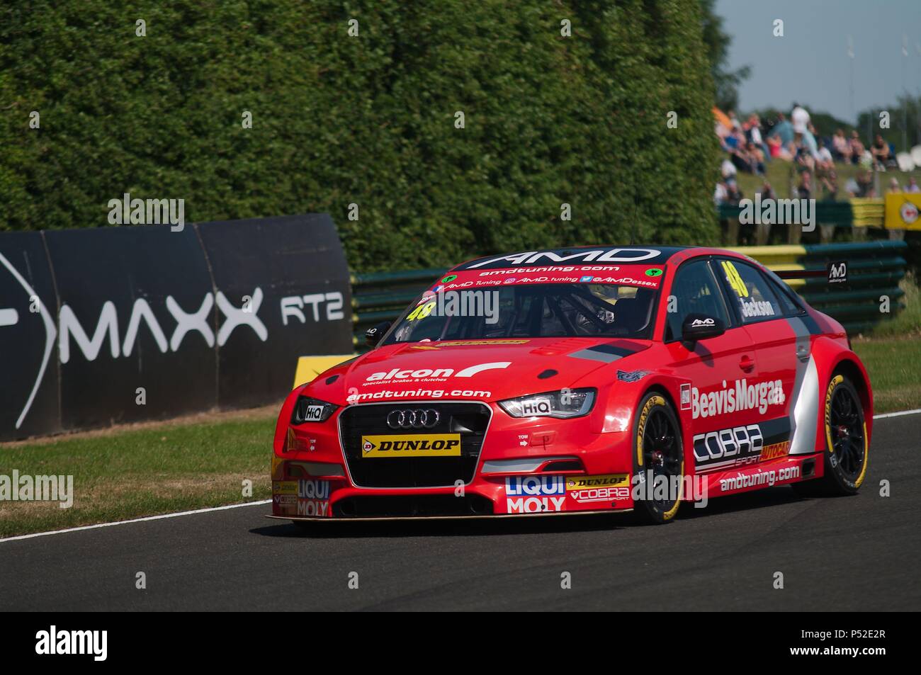 Dalton sur les tés, en Angleterre, le 24 juin 2018. Ollie Jackson au volant d'une Audi S3 Saloon pour AmD avec Cobra Exhausts faisant son chemin jusqu'à la grille d'une Dunlop MSA British Touring Car Championship course à Croft Circuit. Crédit : Colin Edwards/Alamy Live News. Banque D'Images