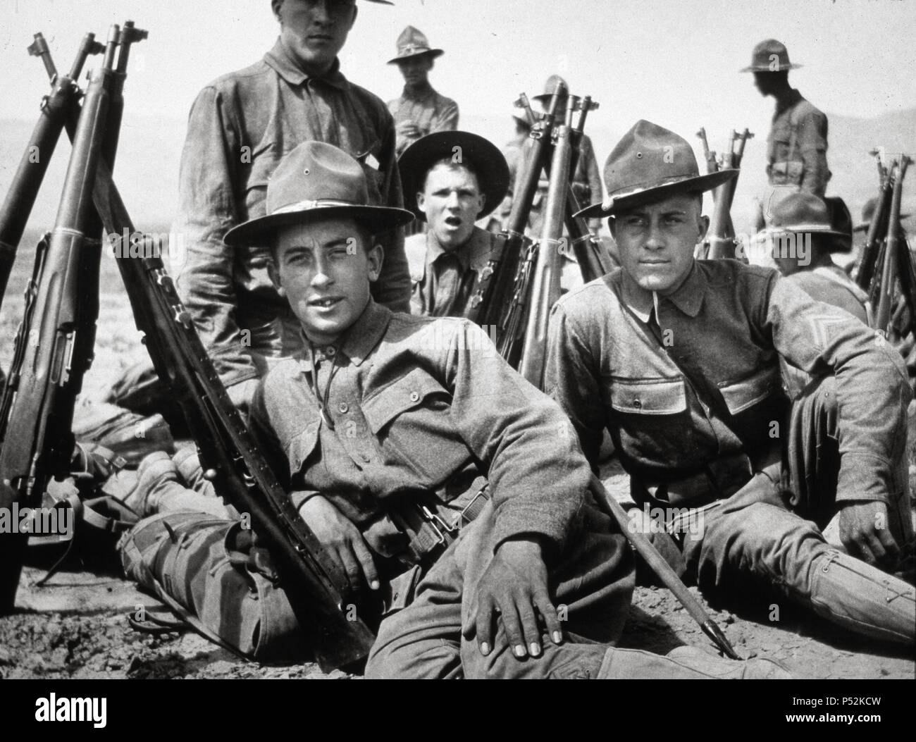 La guerre hispano-américaine. Groupe de soldats. Banque D'Images