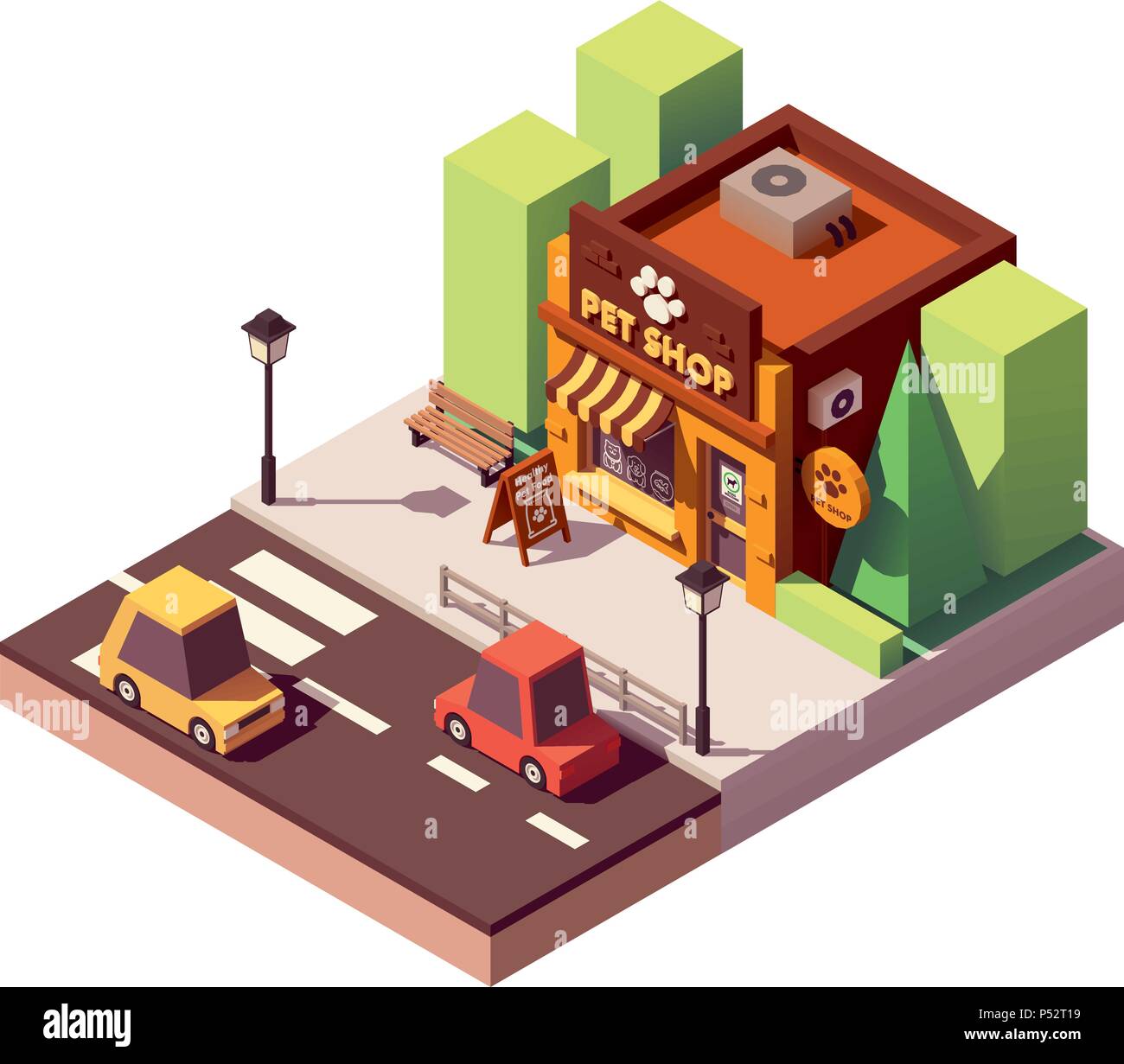 Pet Store isométrique vectoriel Illustration de Vecteur