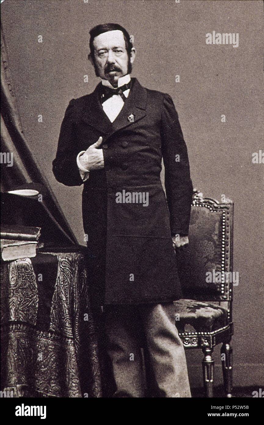 RAMON MARIA NARVAEZ Y CAMPOS, apprêt DUQUE DE VALENCIA, POLITICO Y MILITAR ESPAÑOL, 1860. Banque D'Images