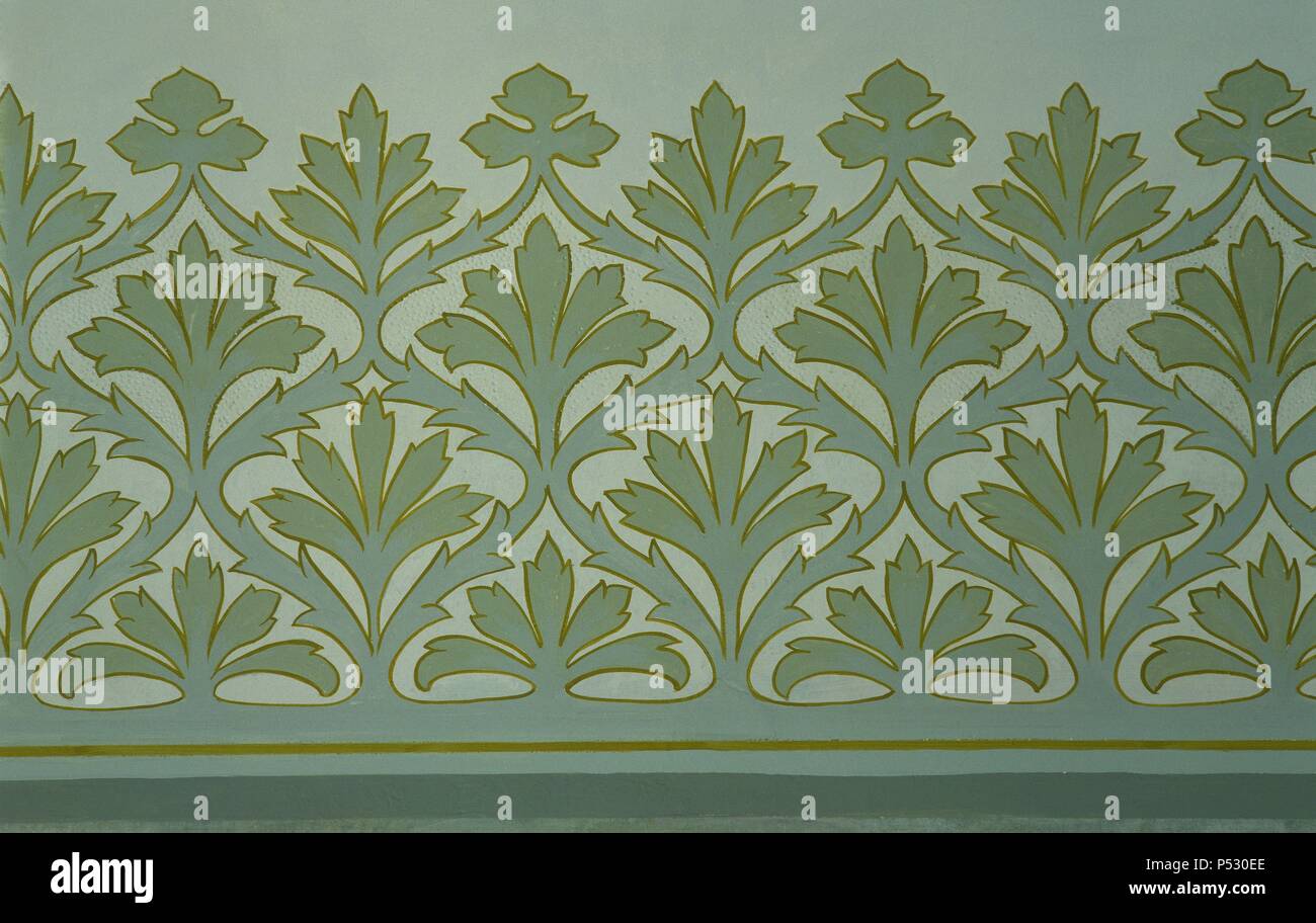 L'Espagne. Barcelone. Lleó Morera House (1902-1906). Résidence privée. Construit par Luis Domenech Montaner (1892-1906), architecte espagnol catalan. Plinthe moderniste. Frontière. Banque D'Images