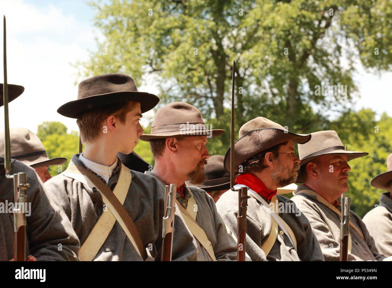 Sigel's allemands à Wilson's Creek, événement à Wilson's Creek National Battlefield Banque D'Images