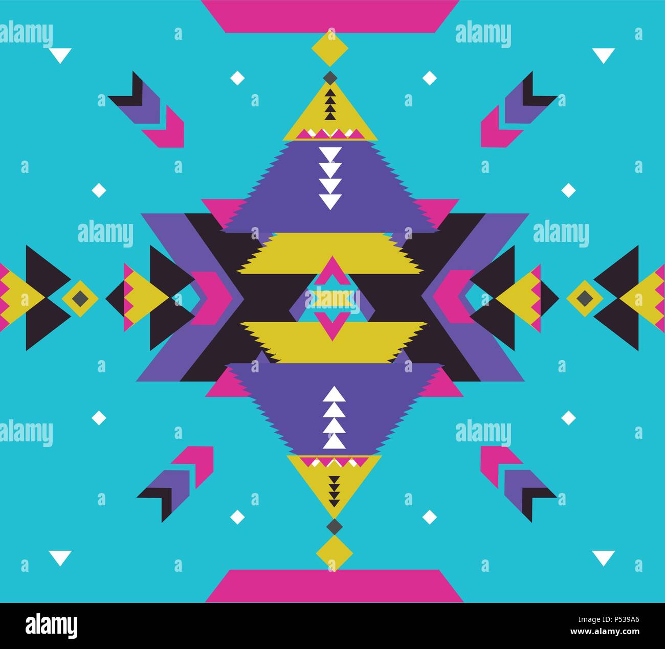 Vecteur tribal ornement. Motif de l'Afrique de l'homogène. Tapis ethnique avec des chevrons et des triangles. Style aztèque. Mosaïque géométrique Illustration de Vecteur