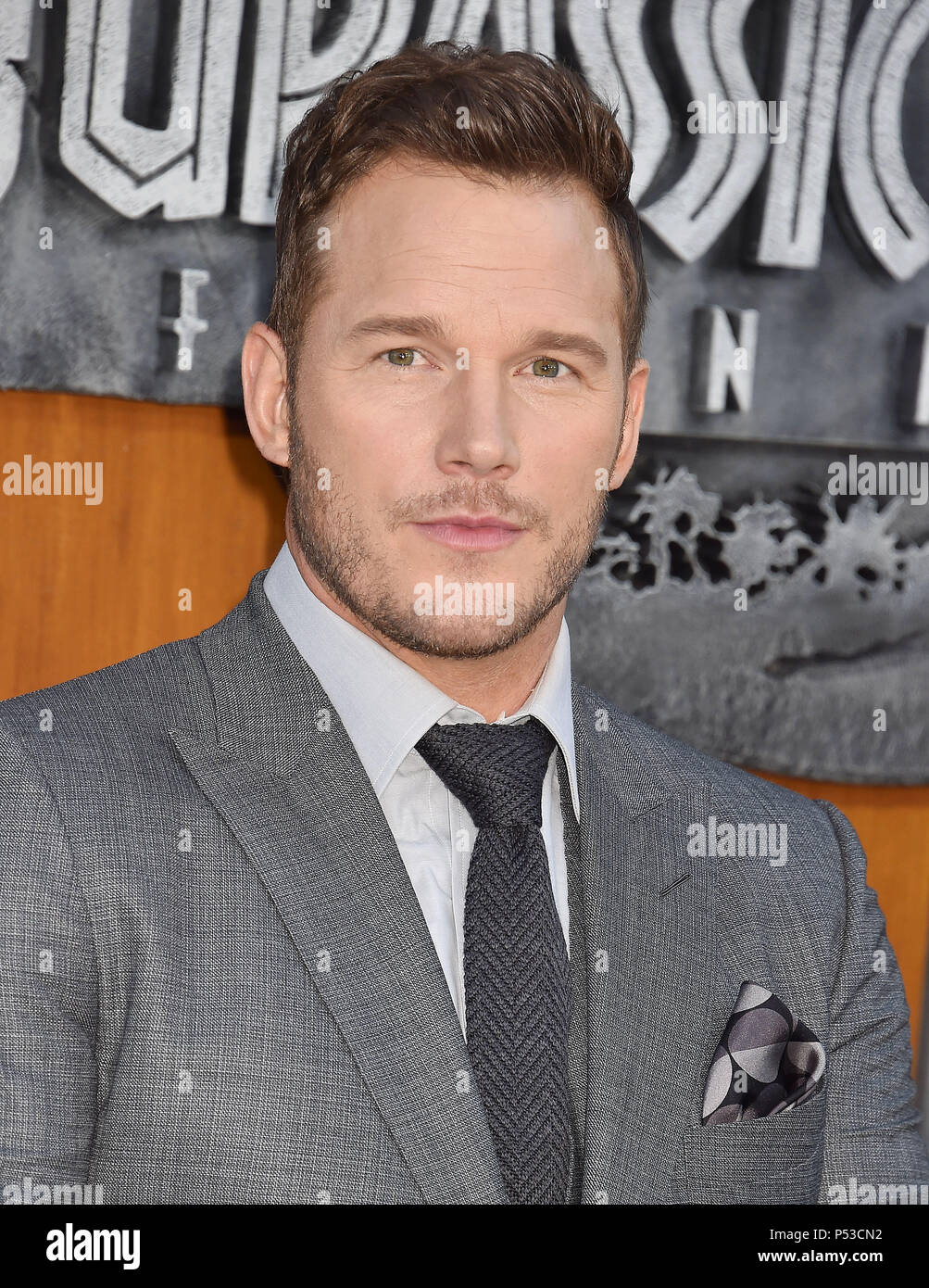 CHRIS PRATT acteur nous assiste à la première de Universal Pictures et Amblin Entertainment's 'Jurassic World : Fallen Kingdom' à Walt Disney Concert Hall le 12 juin 2018 à Los Angeles, Californie. Photo : Jeffrey Mayer Banque D'Images