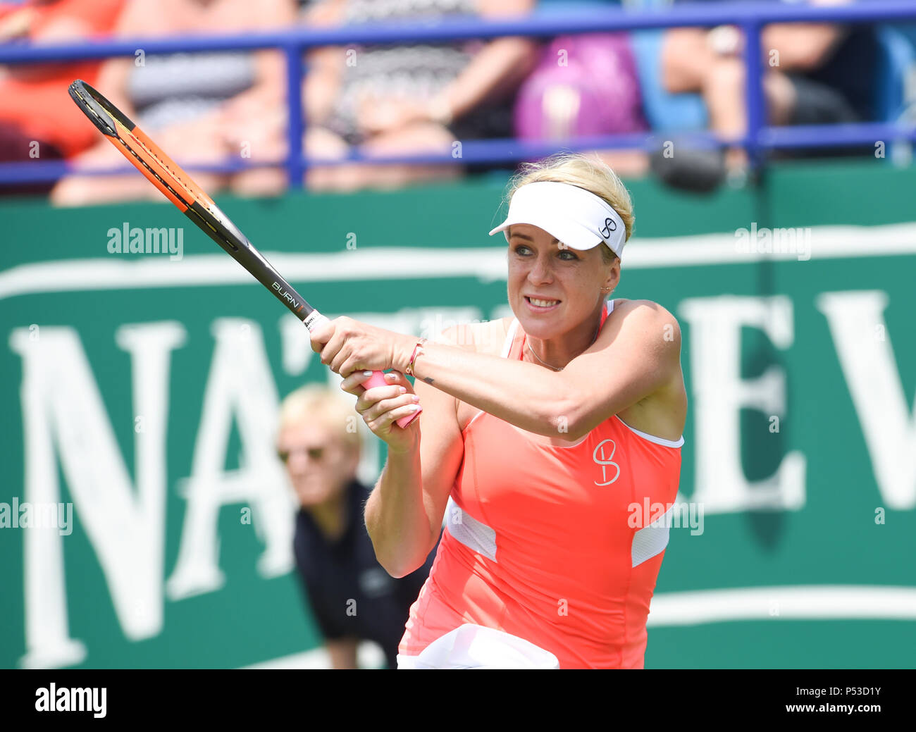 Anastasia Pavlychenkova de Russie pendant son match avec Sorana Cirstea durant le tournoi de tennis International Nature Valley à Devonshire Park à Eastbourne East Sussex UK. 24 Juin 2018 Banque D'Images