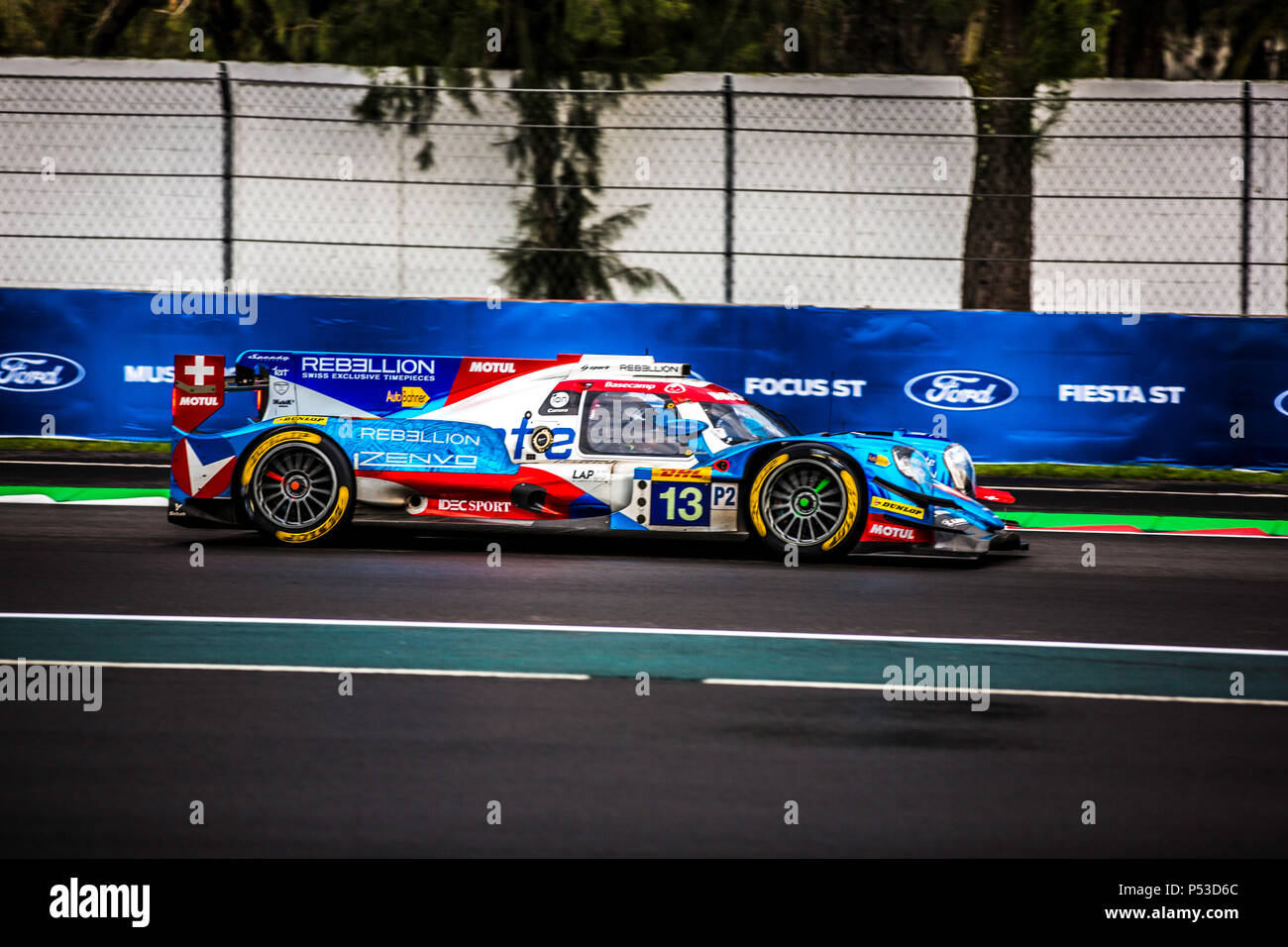 La ville de Mexico, Mexique - 01 septembre 2017 : Autodromo Hermanos Rodriguez. 6h00 du Mexique, la FIA WEC. Permis de rébellion VAILLANTE Mahtias David Heinemeier Hansson, bêche ou Nelson Piquet Jr, à la Oreca 07 Gibson, n° 13, tournant à la libre pratique I. Banque D'Images