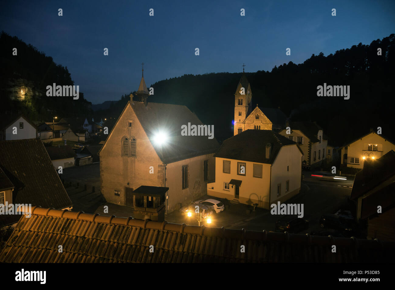 La France, le village de la Petite-pierre, en Alsace Vosges du Nord Banque D'Images