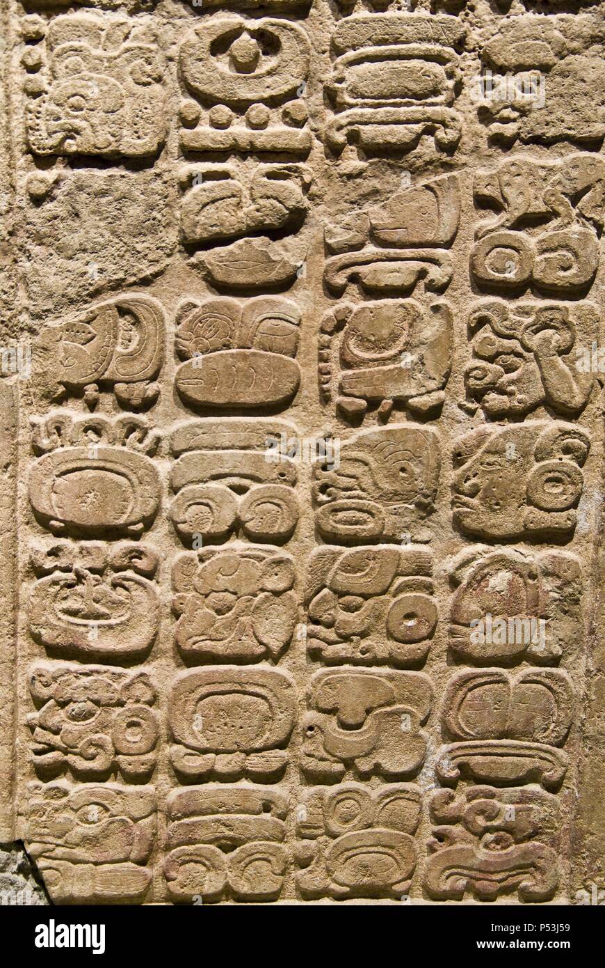 La ville de Mexico.Musée National d'anthropologie de l'écriture maya.. Banque D'Images
