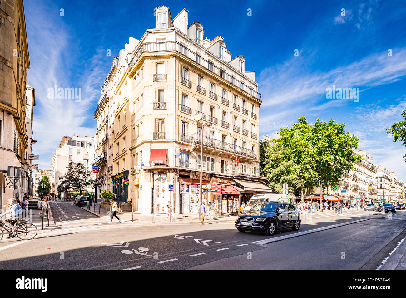 Les belles rues du Marais à Paris, France Banque D'Images