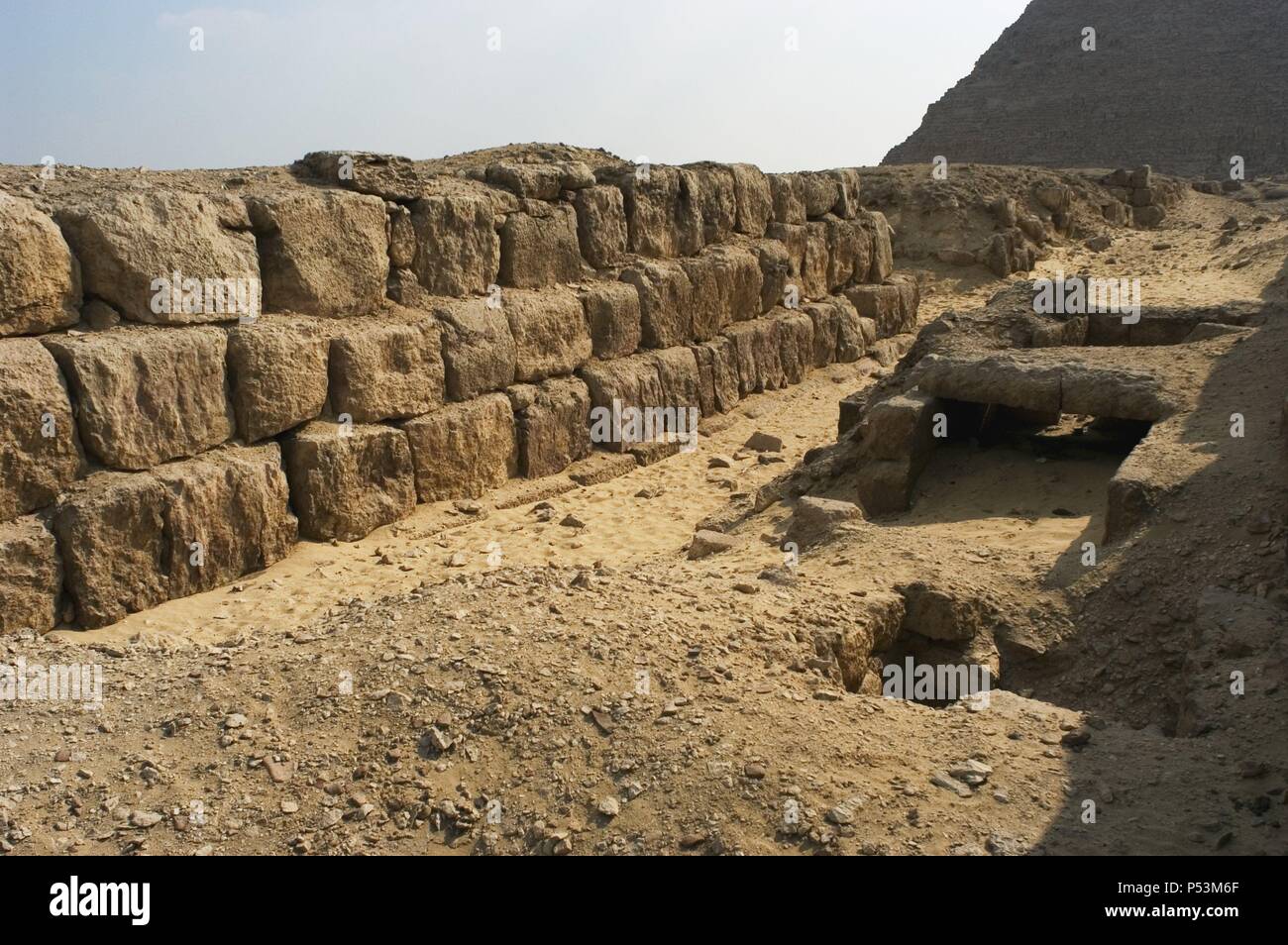 L'Égypte. Mastabas de dynasties IV et V. Les vestiges archéologiques. Vieux Royaume. La nécropole de Gizeh. Banque D'Images