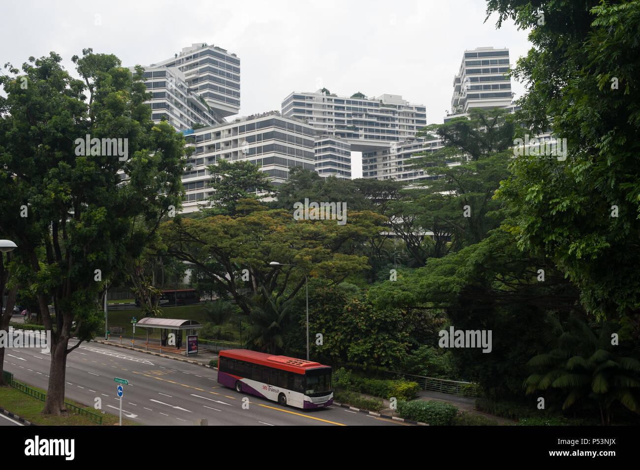 Singapour, République de Singapour, le balayage entrelacé Banque D'Images