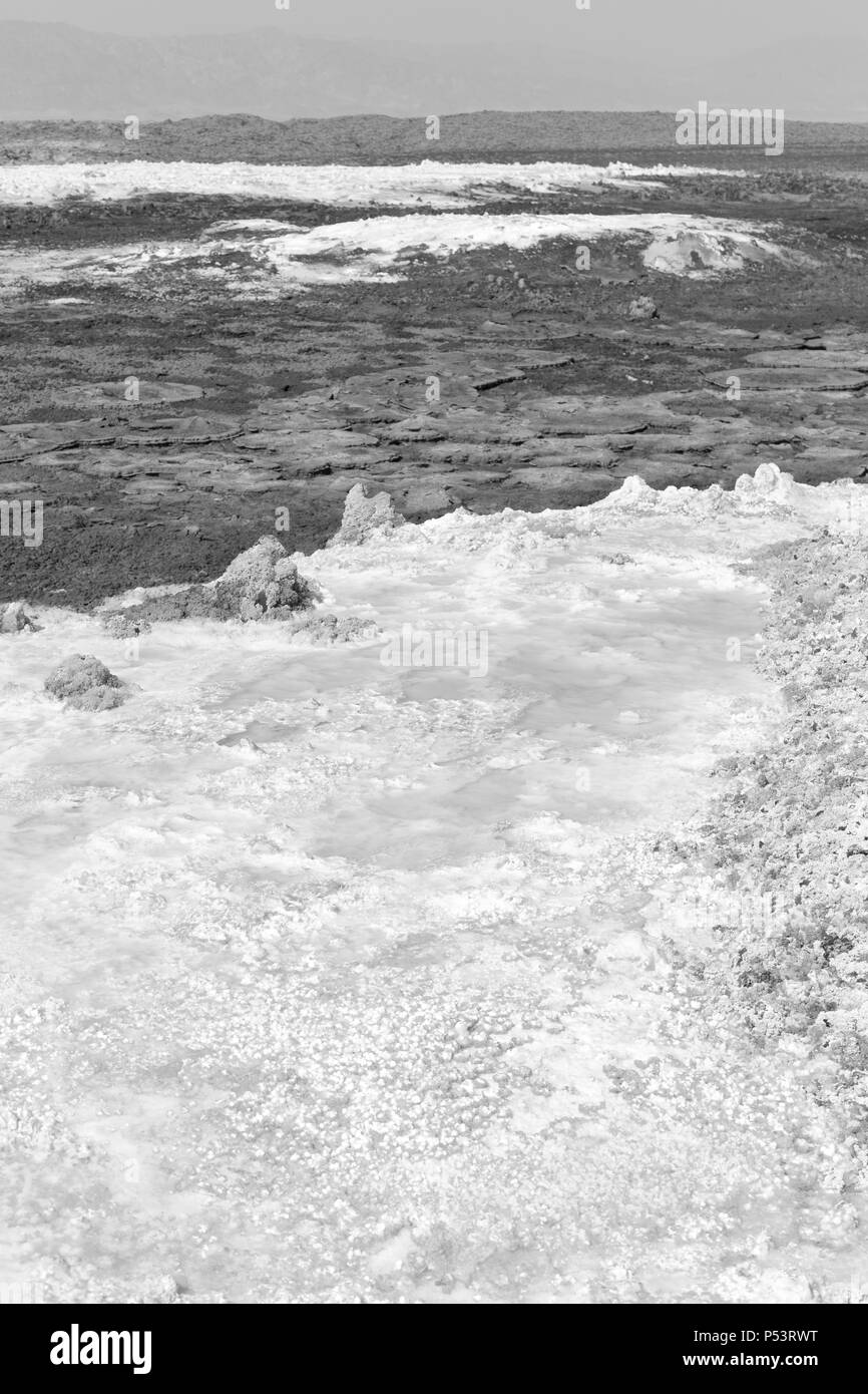Dans l'Afrique de l'Éthiopie de danakil dépression volcanique de soufre de l'acide et le lac dallol comme dans mars Banque D'Images