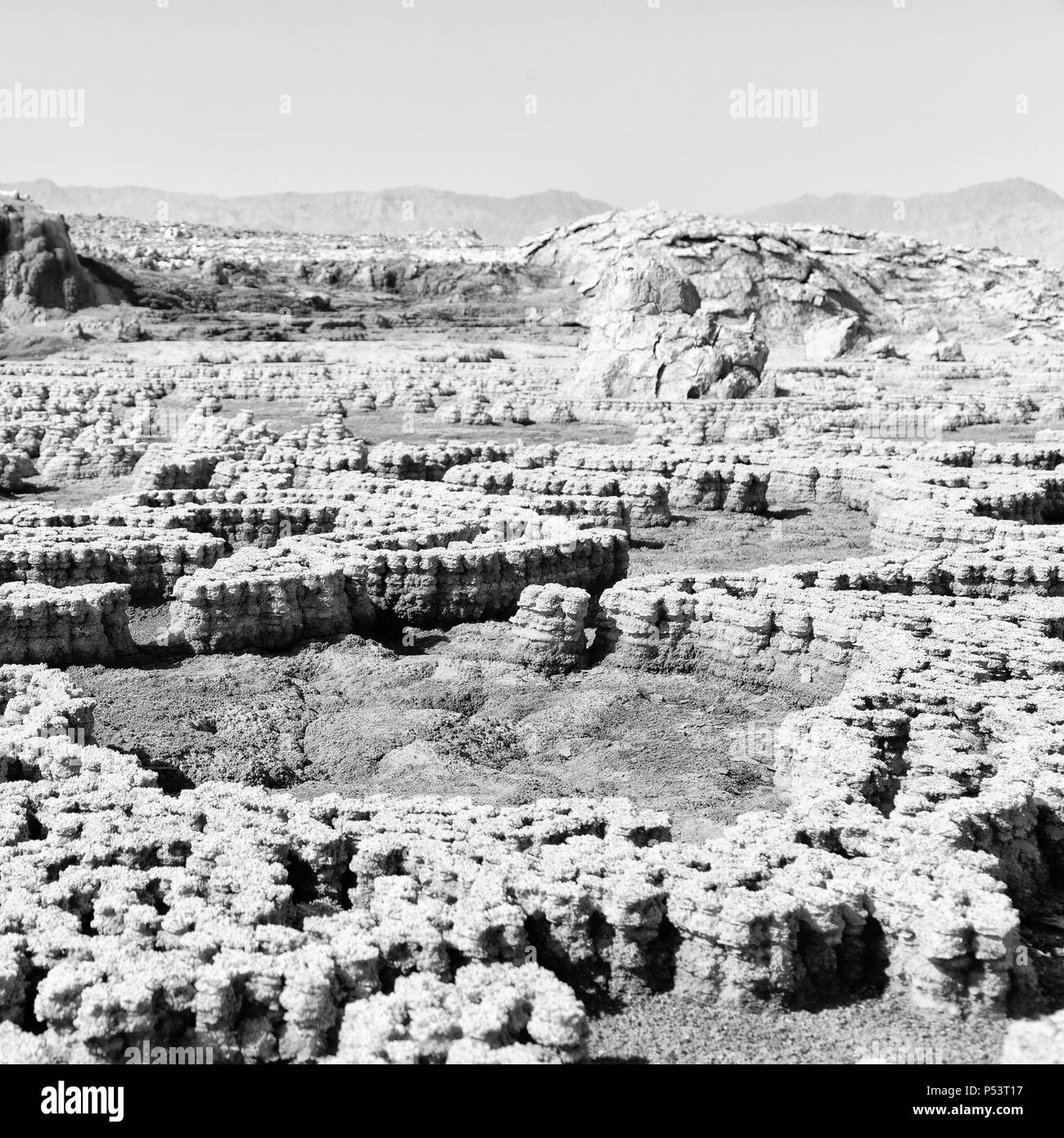 Dans l'Afrique de l'Éthiopie de danakil dépression volcanique de soufre de l'acide et le lac dallol comme dans mars Banque D'Images