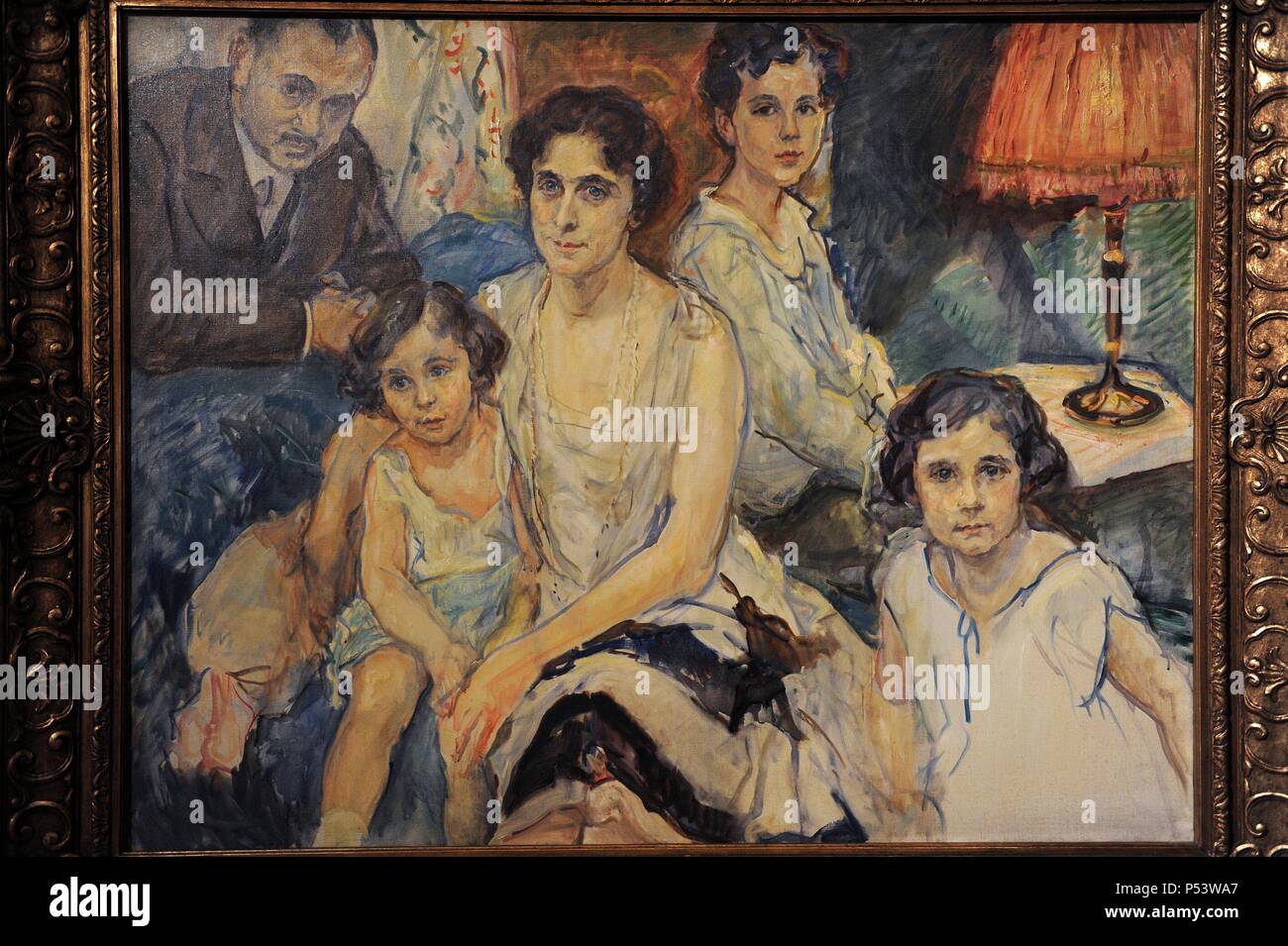Max Slevogt (1868-1932). Peintre et Illustrateur allemand. Plesch le portrait de famille., 1928. Huile sur toile. Musée juif de Berlin. L'Allemagne. Banque D'Images