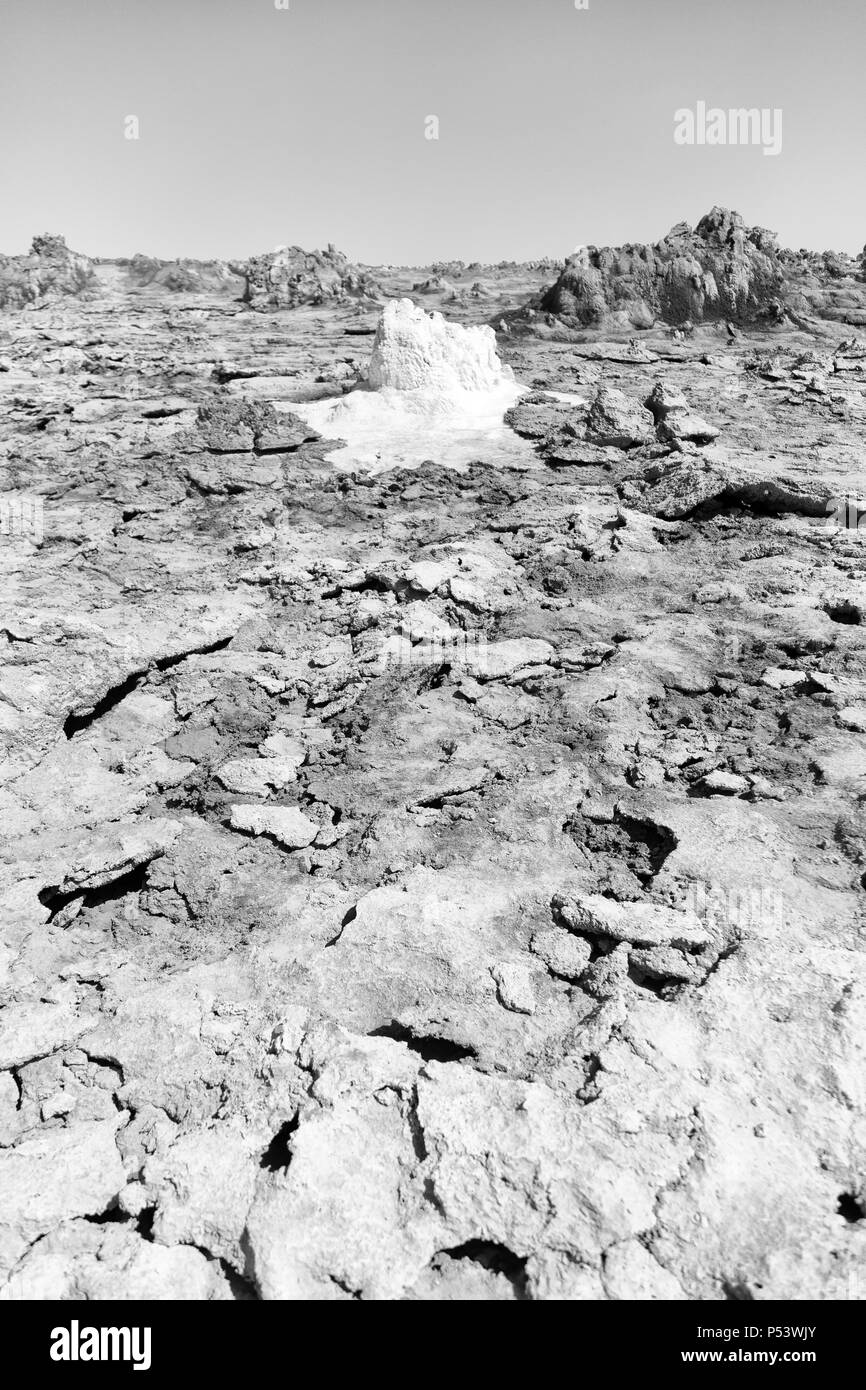 Dans l'Afrique de l'Éthiopie de danakil dépression volcanique de soufre de l'acide et le lac dallol comme dans mars Banque D'Images