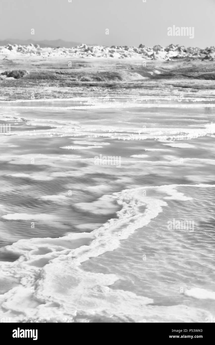 Dans l'Afrique de l'Éthiopie de danakil dépression volcanique de soufre de l'acide et le lac dallol comme dans mars Banque D'Images