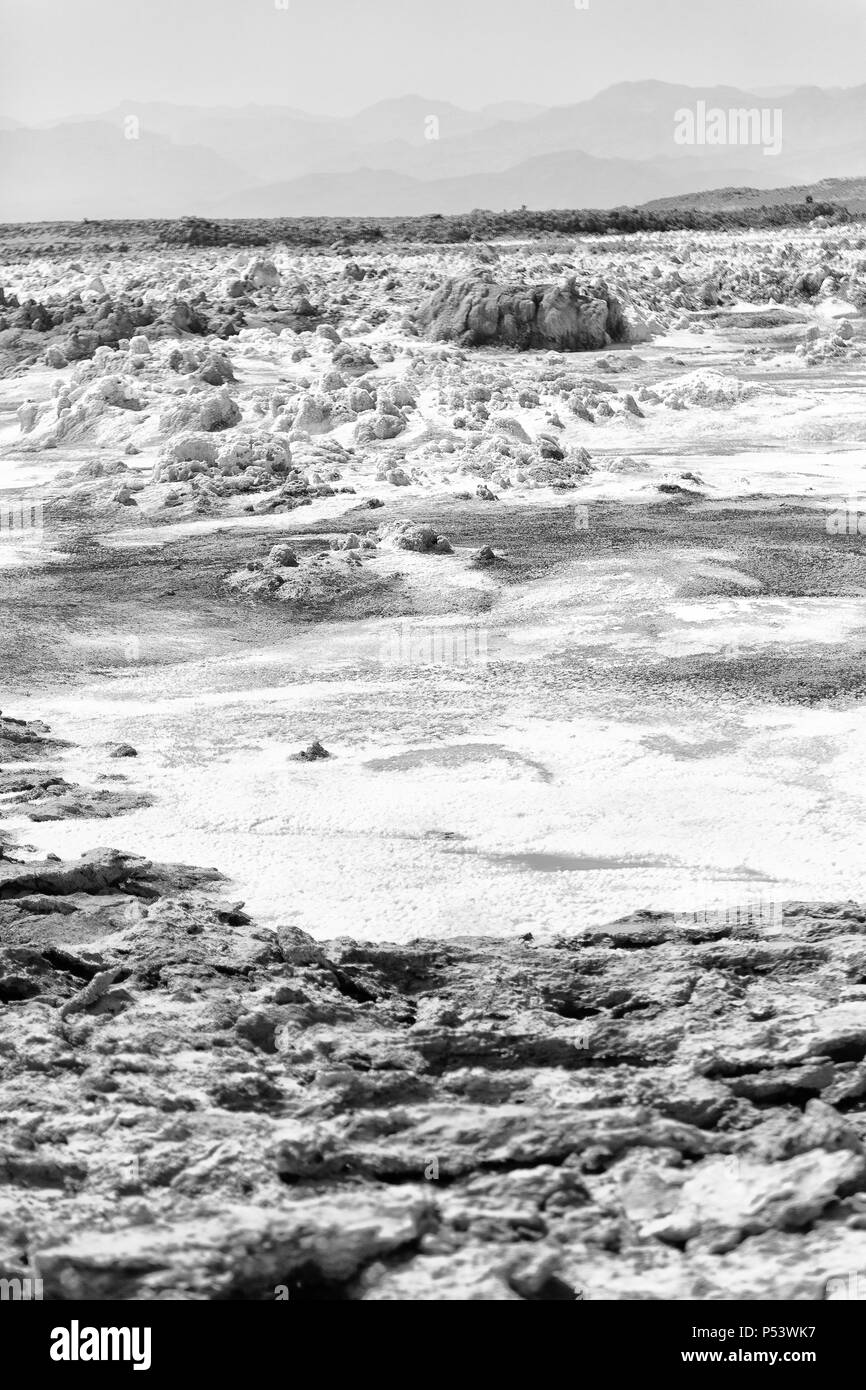 Dans l'Afrique de l'Éthiopie de danakil dépression volcanique de soufre de l'acide et le lac dallol comme dans mars Banque D'Images