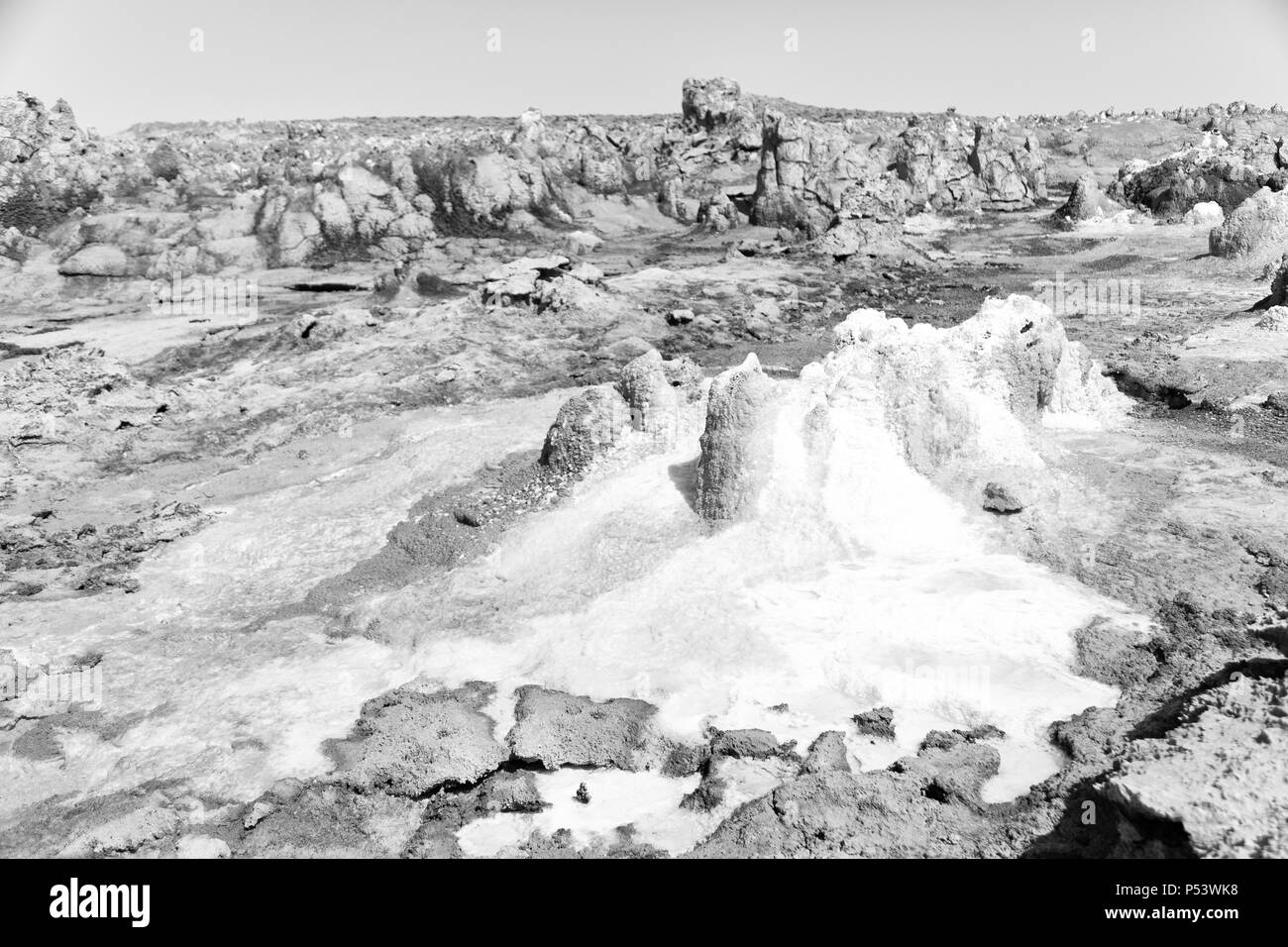 Dans l'Afrique de l'Éthiopie de danakil dépression volcanique de soufre de l'acide et le lac dallol comme dans mars Banque D'Images