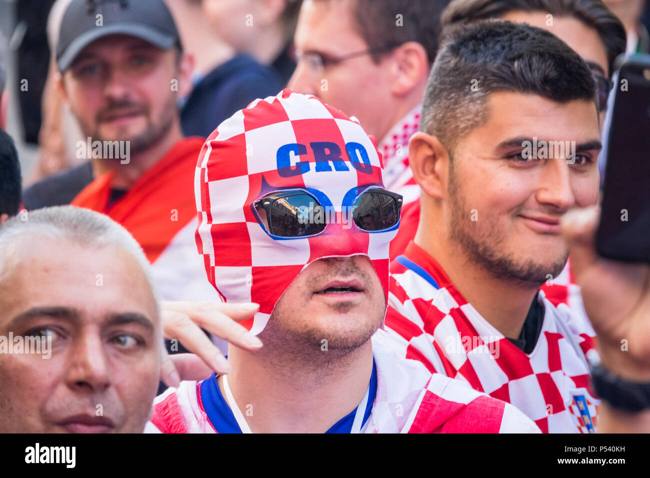 Des fans de football lors de la Coupe du Monde de la FIFA 2018 en Russie Banque D'Images