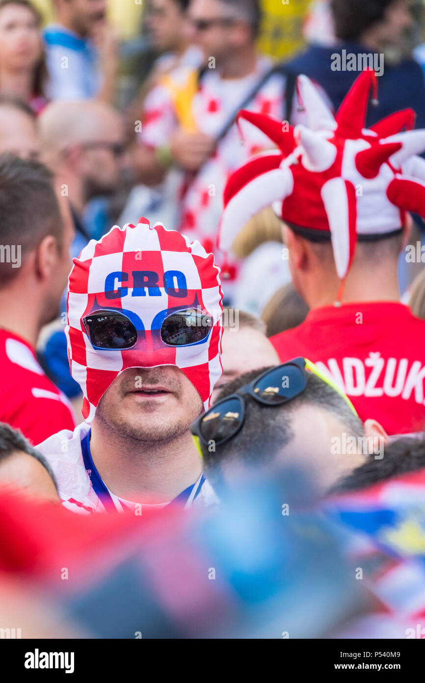 Des fans de football lors de la Coupe du Monde de la FIFA 2018 en Russie Banque D'Images