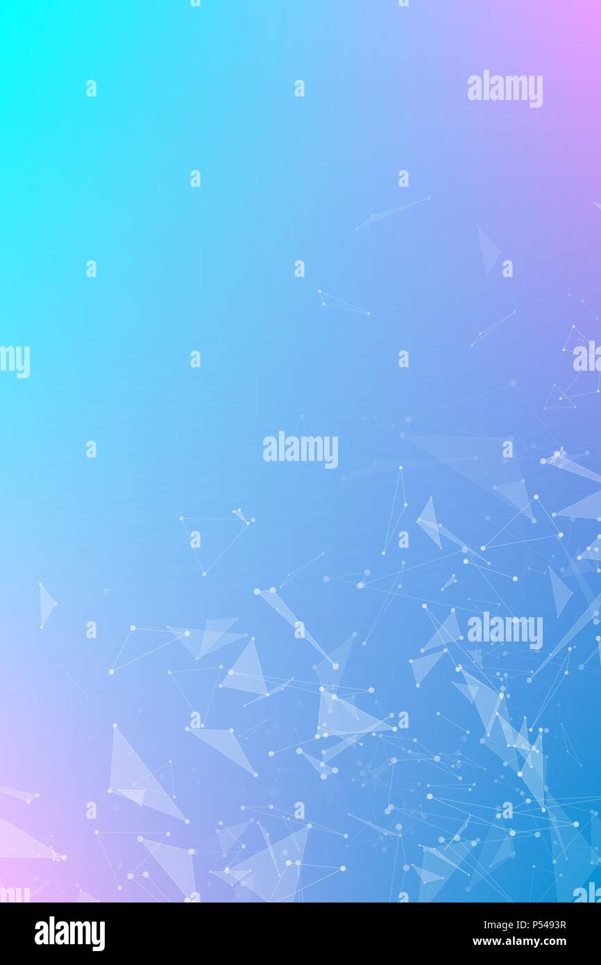 Bleu Violet géométrique abstrait arrière-plan vertical de triangles volants. Triangles connectés. Plexus. Toile de fond de votre conception. Vector illustration. Illustration de Vecteur
