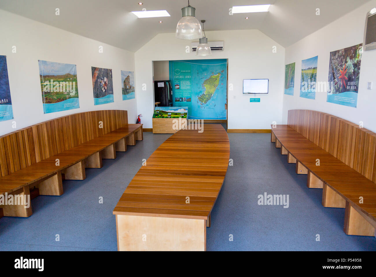 Le National Trust for Scotland Heritage Centre sur l'Hebridean island d'Iona, Argyll and Bute, Ecosse, Royaume-Uni Banque D'Images