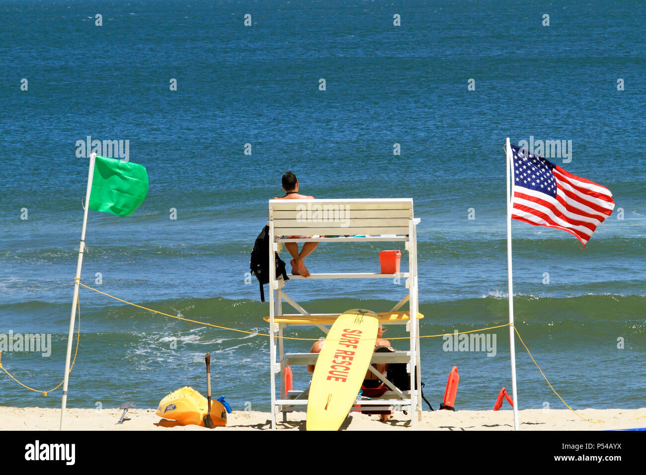 Un sauveteur, Long Branch, New Jersey, USA Banque D'Images
