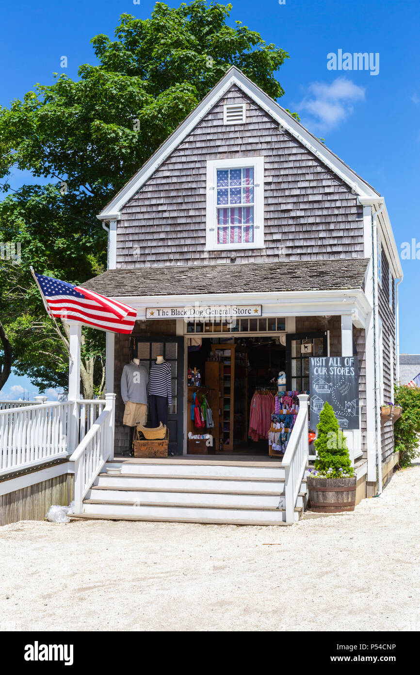 Le chien noir magasin général à Vineyard Haven (Tisbury), au Massachusetts sur Martha's Vineyard. Banque D'Images