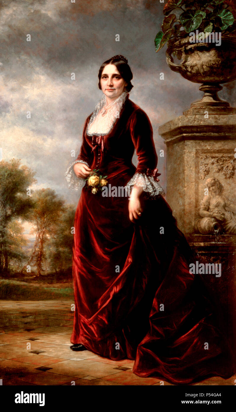 Portrait officiel de la Première Dame Lucy Webb Hayes - Daniel P. Huntington - 1881 Banque D'Images