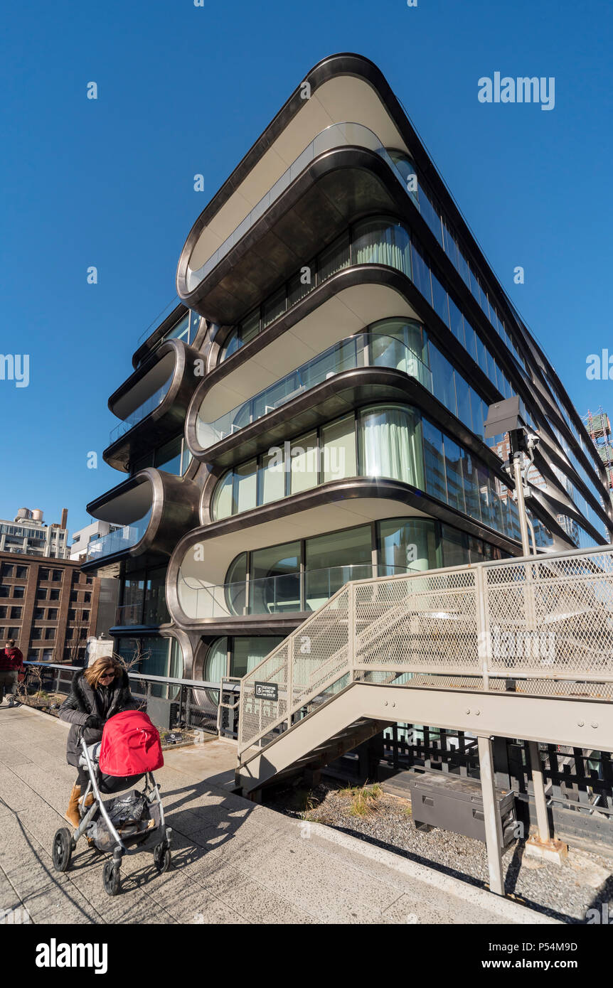 Zaha Hadid immeuble en copropriété à 520 West 28th Street, High Line, Chelsea, New York City, USA Banque D'Images