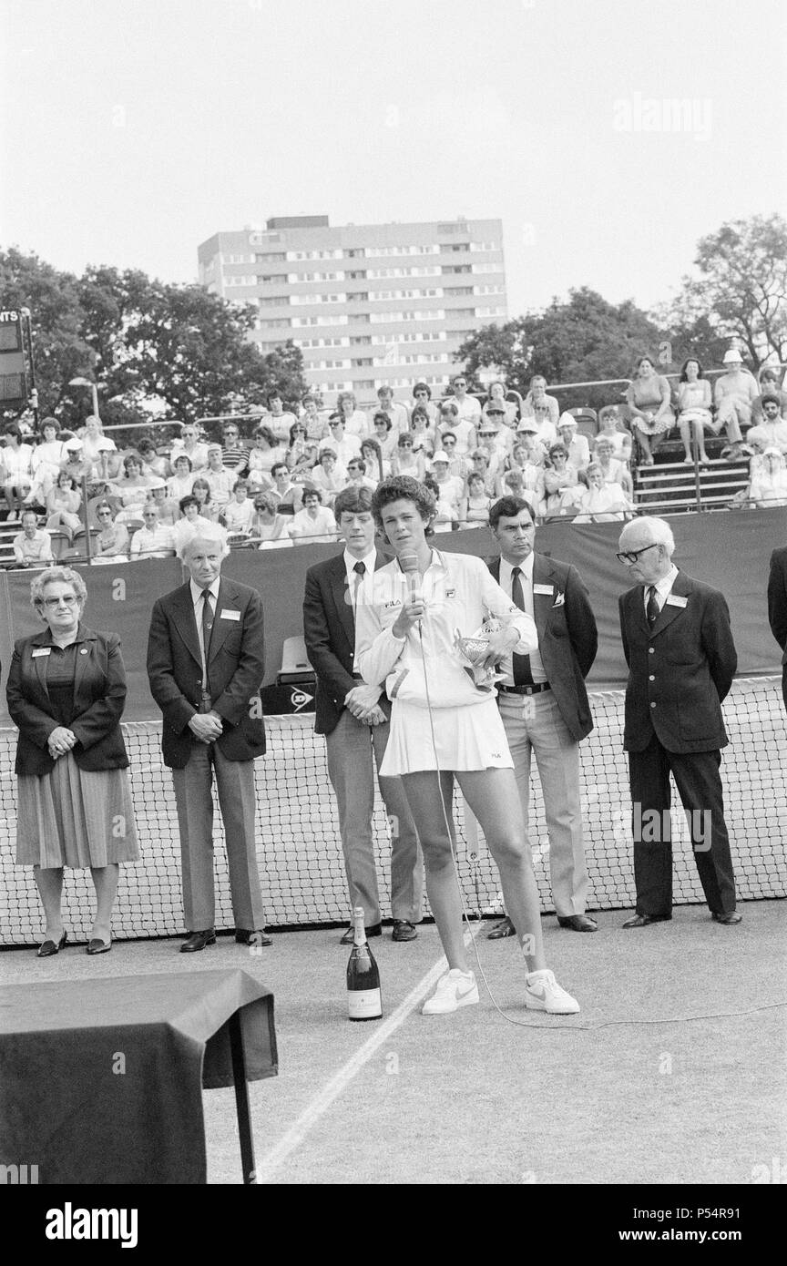 1984 Coupe de l'Edgbaston Edgbaston Priory Club à Birmingham, Angleterre, 11 au 17 juin 1984. Notre photo montre, Pam Shriver remporte le simple dames Finale, dimanche 17 juin 1984. Banque D'Images