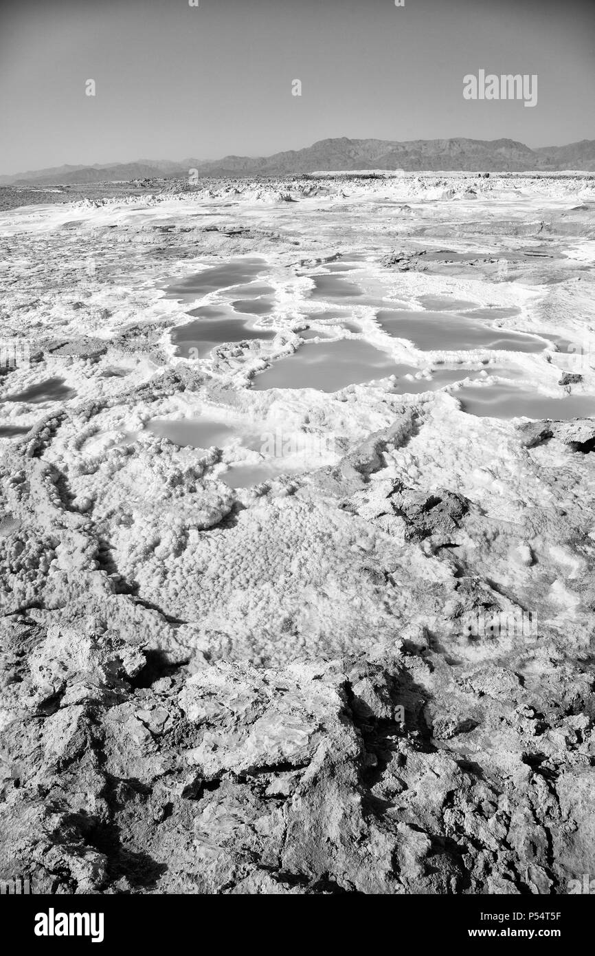 Dans l'Afrique de l'Éthiopie de danakil dépression volcanique de soufre de l'acide et le lac dallol comme dans mars Banque D'Images