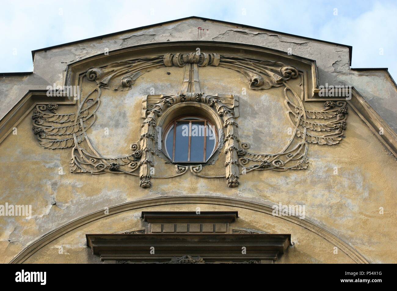 République tchèque. Prague. Bâtiment de façade. Nouveao Jugendstill Art ou période. 1898-1914. Banque D'Images