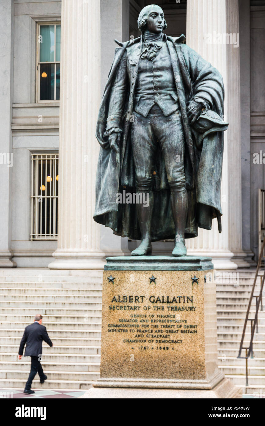 Statue d'Albert Gallatin Secrétaire au Trésor Banque D'Images