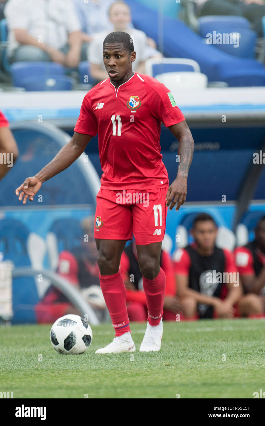 Armando COOPER (PAN) avec ballon, simple action avec ball, action, plein la figure, portrait, Angleterre (ENG) - Panama (PAN) 6 : 1, premier tour, groupe G, match 30, le 24.06.2018 à Nizhny Novgorod ; Coupe du Monde de Football 2018 en Russie à partir de la 14.06. - 15.07.2018. Dans le monde d'utilisation | Banque D'Images