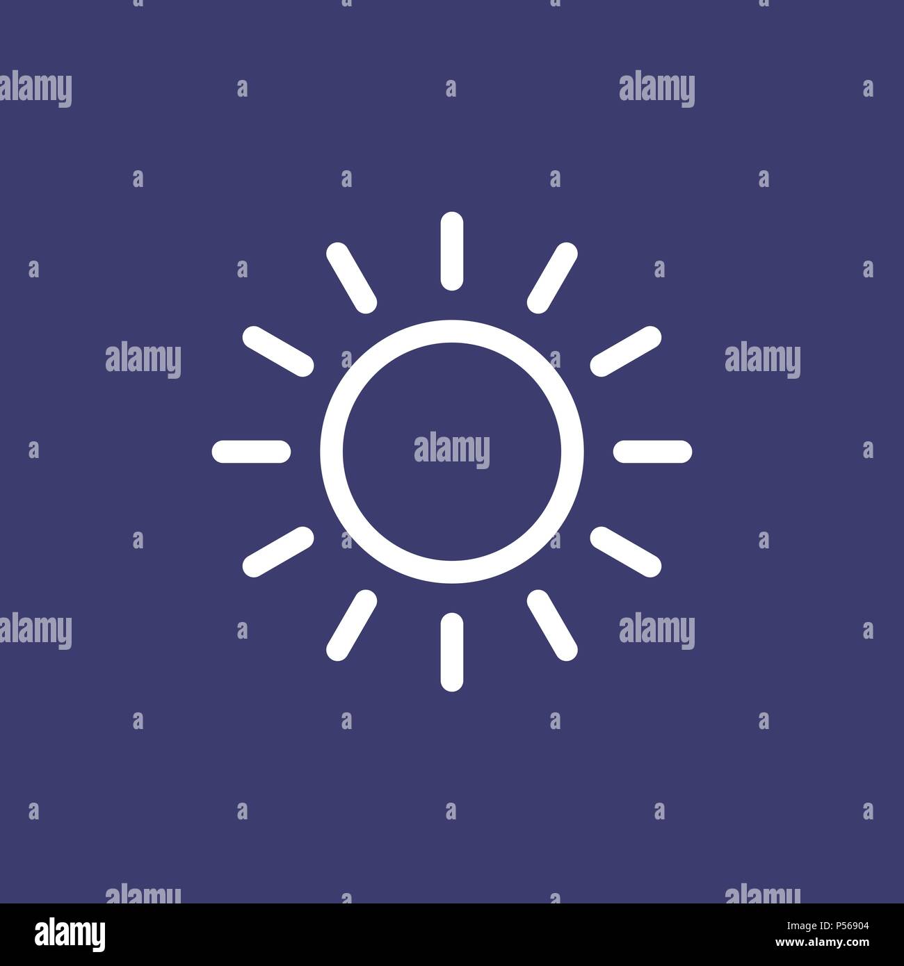 Pour l'icône Soleil météo style plat simple interface utilisateur. Illustration de Vecteur