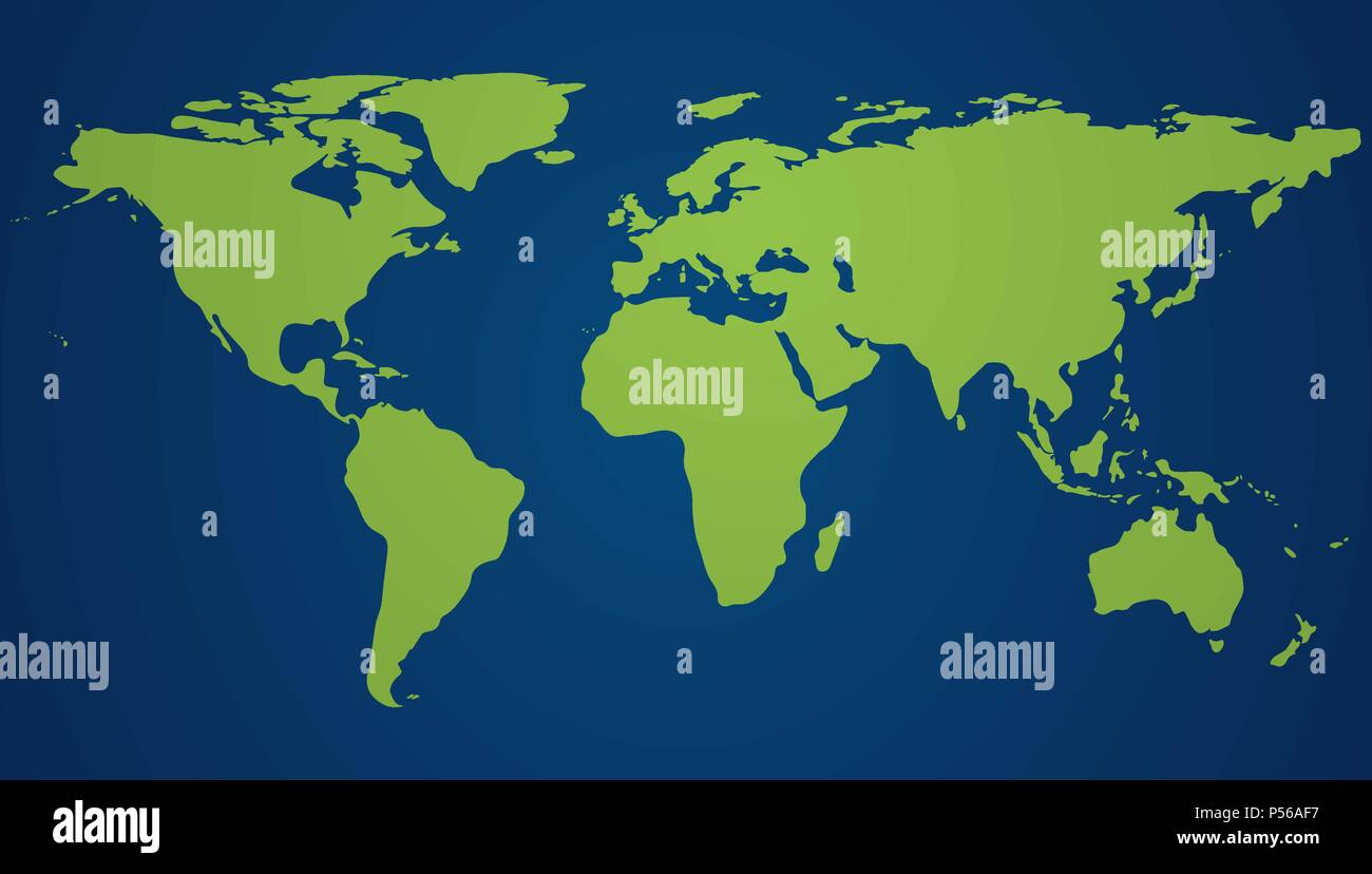 Carte du monde vert et bleu des océans. La journée mondiale de l'environnement. Affiche ou Eco eco banner. Vector illustration Illustration de Vecteur