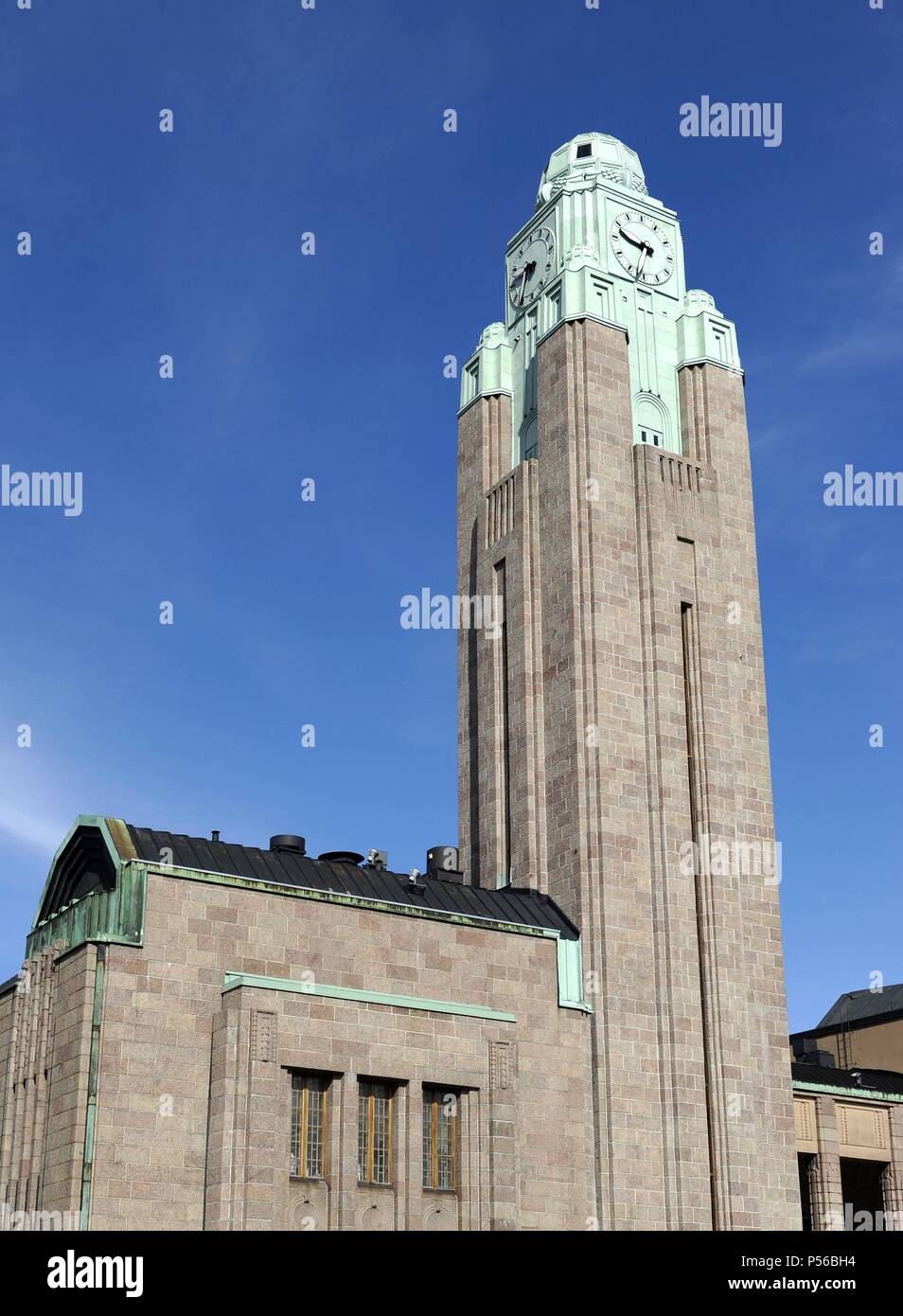 La Finlande. Helsinki. La gare centrale d'Eliel Saarinen conçu par Gottlieb (1873-1950). Granit finlandais. Banque D'Images
