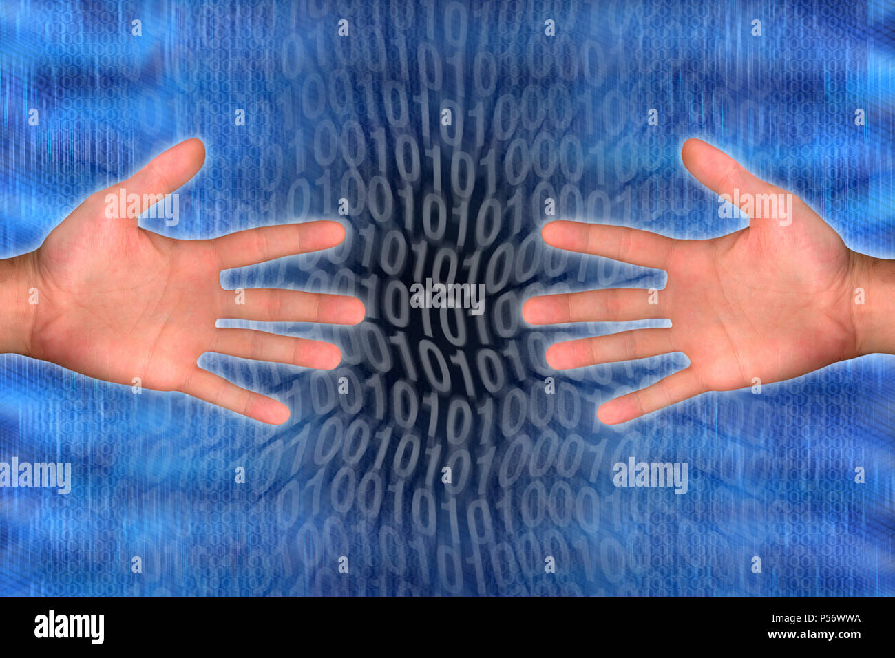 Contexte conceptuel image de mains atteignant chaque autres Banque D'Images