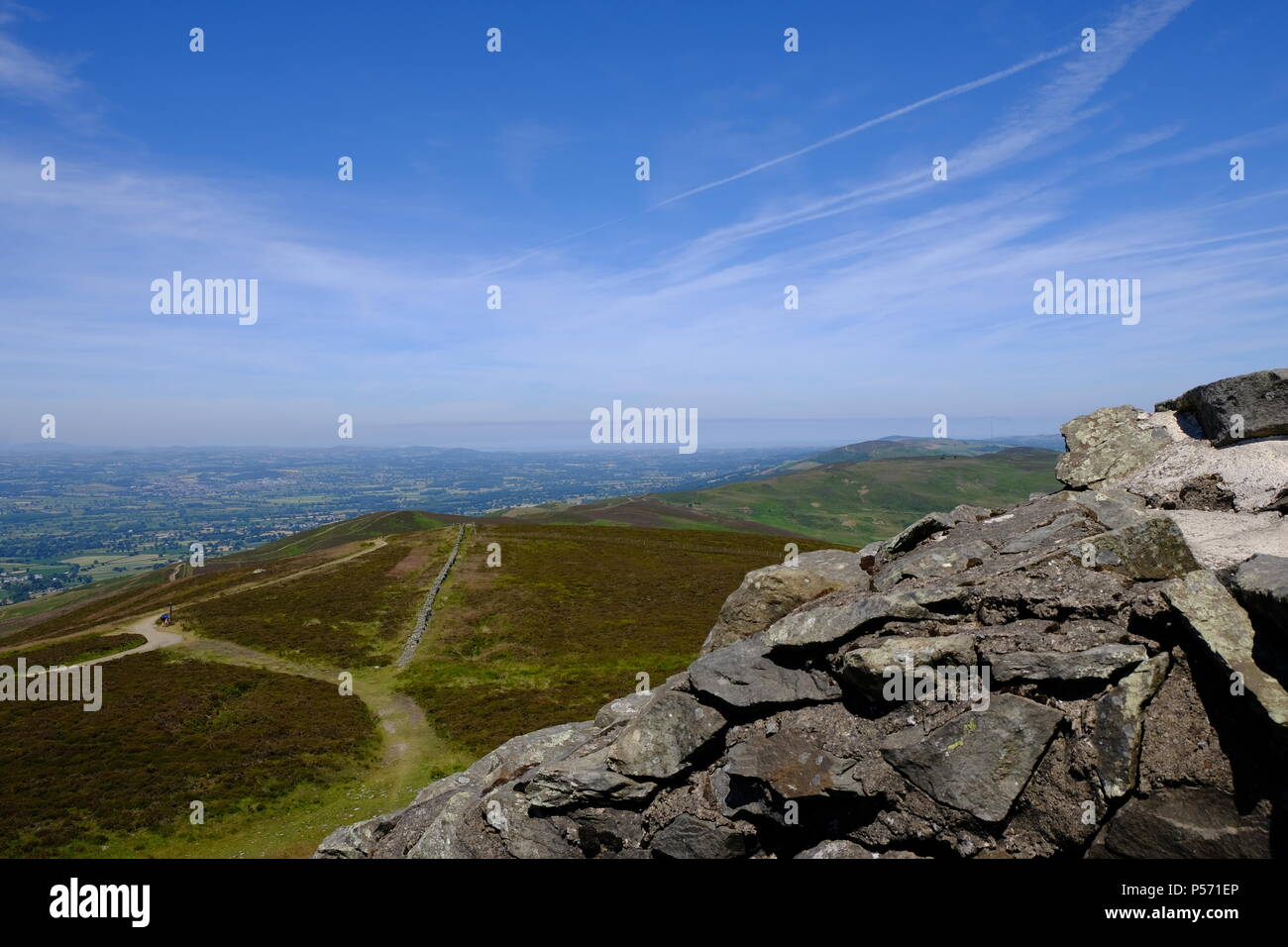 Vue sur collines de Moel Famau gallois Banque D'Images