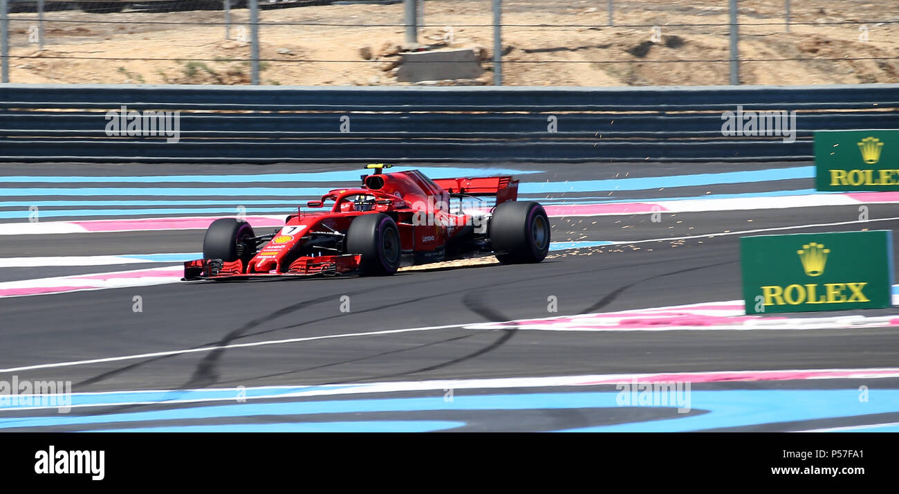 22.06.2018, le Circuit Paul Ricard, Le Castellet, PIRELLI FORMULE 1 GRAND PRIX DE FRANCE 2018, 22. - 24.06.2018 , im Bild Kimi Raikkonen (FIN# 7), la Scuderia Ferrari Photo : Cronos/Hasan Bratic Banque D'Images